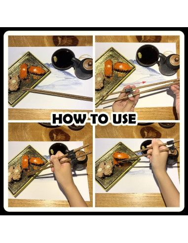 5 Pares de Palillos de Entrenamiento Reutilizables Wenge 22.5cm