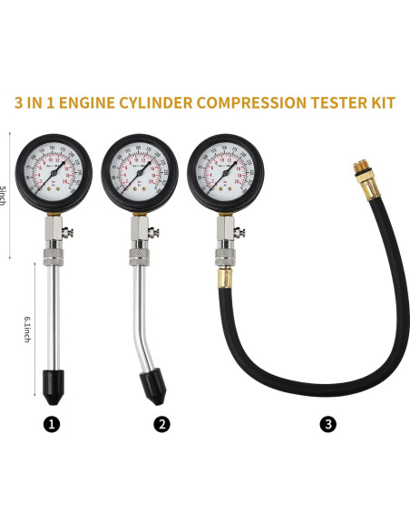 Kit de Probador de Compresión 8PCS Yonligonju 0-20 kg/cm