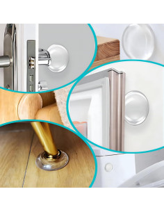 Protectores de Pared E FBOCK 6 Pcs Silicona Transparente 4cm 2