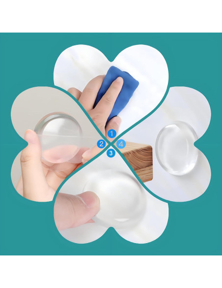 Protectores de Pared E FBOCK 6 Pcs Silicona Transparente 4cm