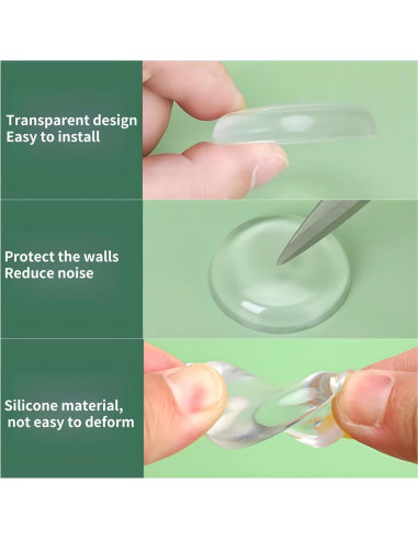 Protectores de Pared E FBOCK 6 Pcs Silicona Transparente 4cm