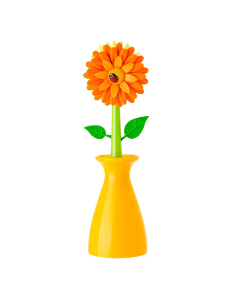 Cepillo de Platos Vigar Flower Power Naranja 25.4 cm 2 Piezas