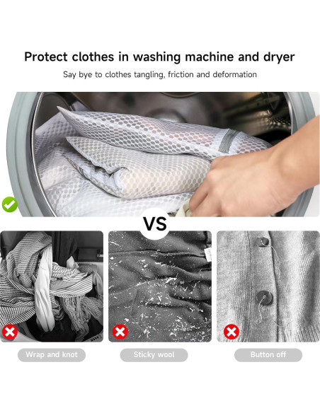 GOGOODA Juego de 2 Bolsas de Lavandería de Malla 40x50cm y 51x61cm