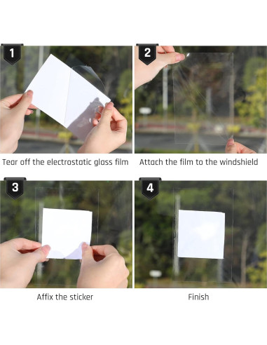 9 Hojas Aplicador Calcomanías Parabrisas Zonon PVC 10x15 cm