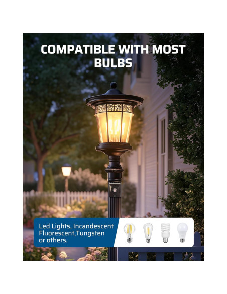 Sensor Fotoeléctrico EDISHINE para Luz de Poste Exterior 120V Sensor Fotoeléctrico EDISHINE para Luz de Poste Exterior 120V