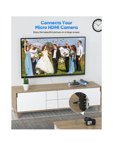 Cable Micro HDMI a HDMI 1.83m ZeniKon 4K 60Hz Trenzado Nylon