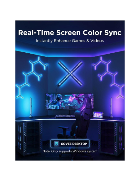 Barras de Luz Govee Pro H6048 RGBIC 40 cm para Juegos