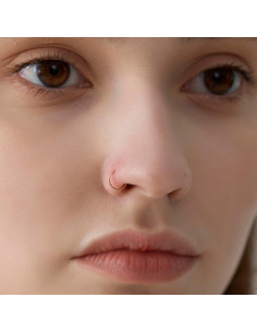 Aro de Nariz Dorado 14K Hipoalergénico 22g 7mm Unisex 2