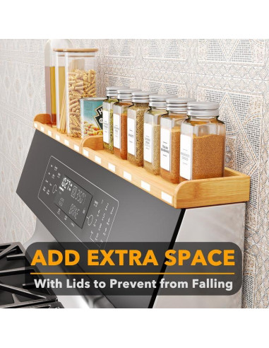 Organizador de Estante Magnético SpaceAid 76.2 cm Bambú Cocina