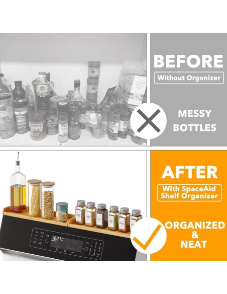 Organizador de Estante Magnético SpaceAid 76.2 cm Bambú Cocina