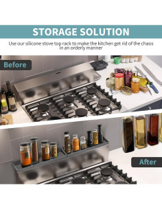 Estante Magnético para Cocina BFONS 76x9 cm Silicona Gris 2