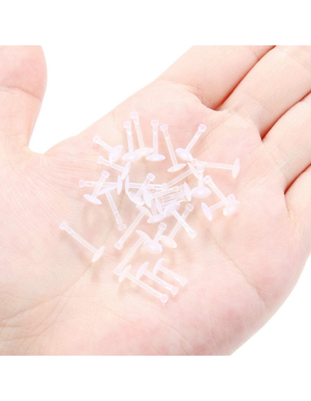 30 Piezas Anillos Labret Transparentes 16G Lcolyoli 6-10mm 30 Piezas Anillos Labret Transparentes 16G Lcolyoli 6-10mm