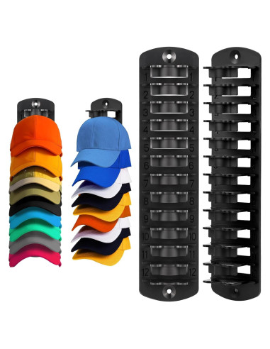 Organizador de Sombreros Dntorx, 2 Paquete, Soporte Pared Negro