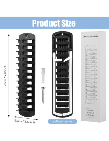 Organizador de Sombreros Dntorx, 2 Paquete, Soporte Pared Negro