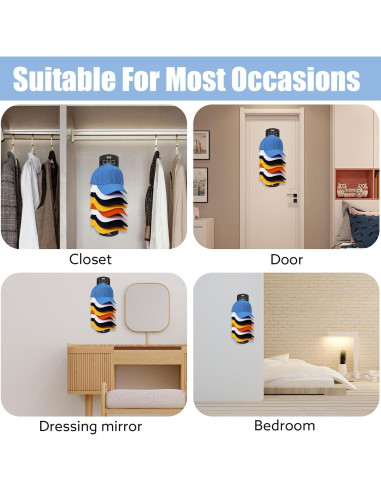 Organizador de Sombreros Dntorx, 2 Paquete, Soporte Pared Negro