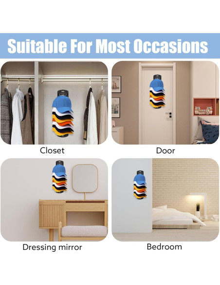 Organizador de Sombreros Dntorx, 2 Paquete, Soporte Pared Negro