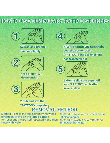 102 Tatuajes Temporales de Animales Acuarelados UVUXO