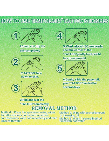 102 Tatuajes Temporales de Animales Acuarelados UVUXO