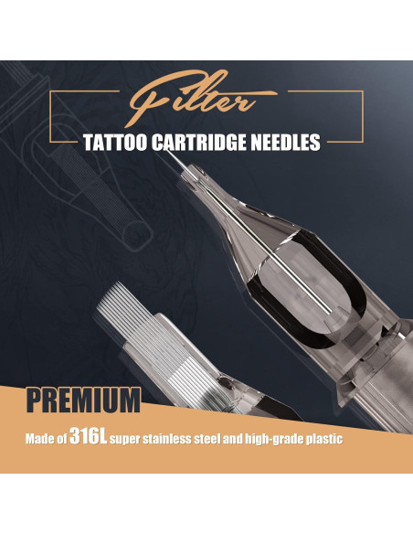 Agujas de Cartucho de Tatuaje EZTAT2 50Pcs Magnum Mezcladas