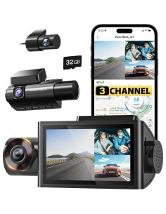 Cámara de tablero WOLFBOX i07 3 canales 4K HD con visión nocturna 2