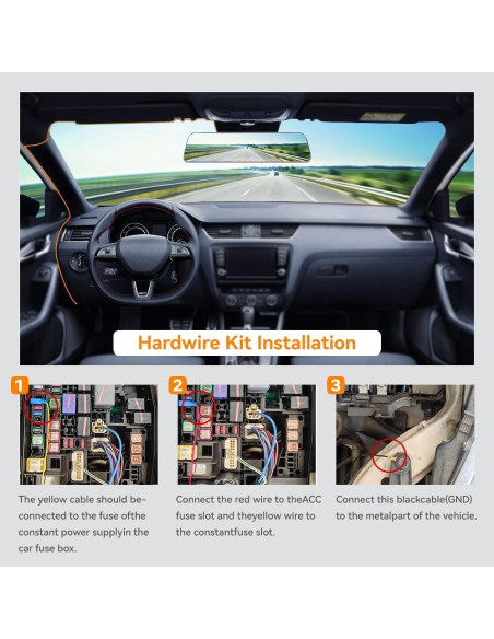 Cámara de Salpicadero WOLFBOX i17 4K + Kit de Cableado USB C