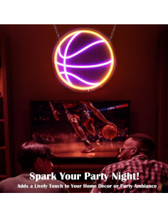 Luz de Neón Baloncesto LED Regulable 32x32 cm USB SunKite 2