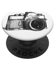 PopSocket Vintage Cámara Blanco PopGrip para Teléfonos y Tabletas