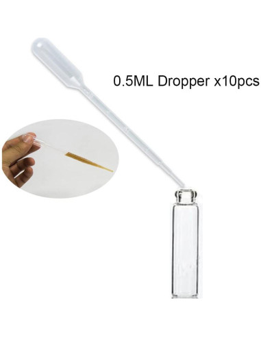 100 Frascos de Vidrio 1ml Elfenstall + 10 Gotero 0.5ml