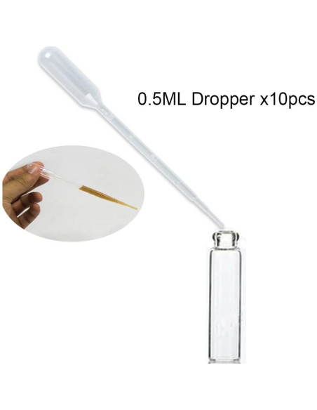 100 Frascos de Vidrio 1ml Elfenstall + 10 Gotero 0.5ml