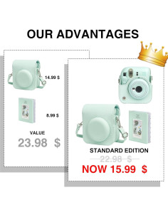 Funda Protectora Fujifilm Instax Mini 12 Verde Menta 2