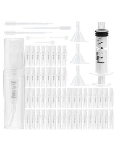 50 Mini Botellas de Spray 2ml Cotchen Recargables Transparentes