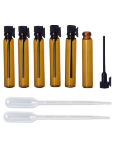 100 Botellas Mini Vacías de Vidrio Ámbar Enslz 1ml para Perfume