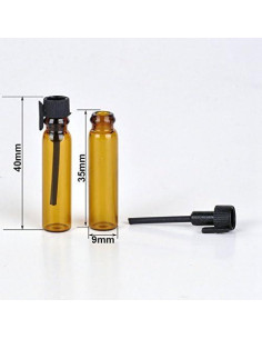 100 Botellas Mini Vacías de Vidrio Ámbar Enslz 1ml para Perfume 2