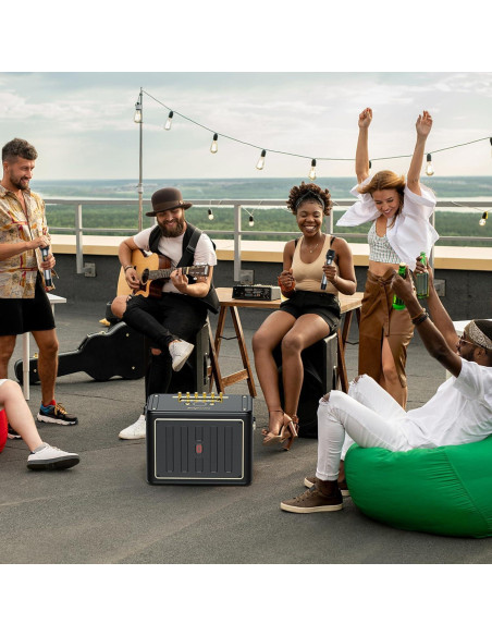 Máquina de Karaoke JYX con 2 Micrófonos Inalámbricos 500W