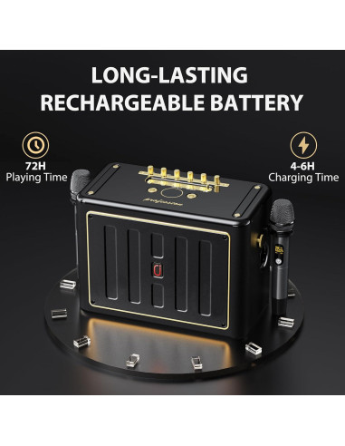 Máquina de Karaoke JYX con 2 Micrófonos Inalámbricos 500W