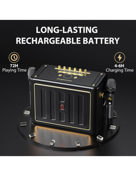 Máquina de Karaoke JYX con 2 Micrófonos Inalámbricos 500W