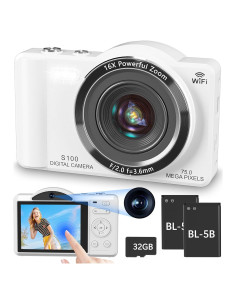 Cámara Digital Gavonde S100 4K 75MP WiFi Pantalla Táctil