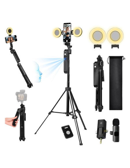 Kit de Vlogging Litchitech con Trípode Automático 180 cm Kit de Vlogging Litchitech con Trípode Automático 180 cm