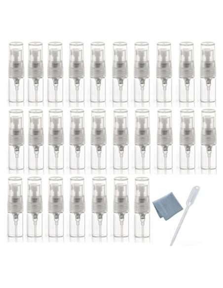 30 Mini Botellas Spray de Vidrio 2ml Elfenstall para Viaje