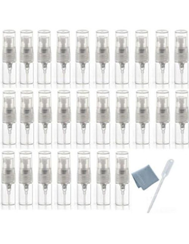 30 Mini Botellas Spray de Vidrio 2ml Elfenstall para Viaje