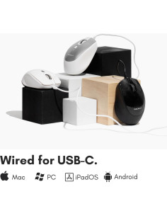 Ratón USB C Macally UCROCKET - Óptico, Silencioso, Blanco 2