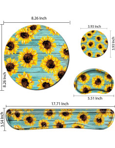 Set Alfombrilla de Ratón y Reposamuñecas Ergonómico Girasol 2