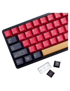 Teclas PBT MOLGRIA Samurai Rojo 129 Set para Teclado Gaming