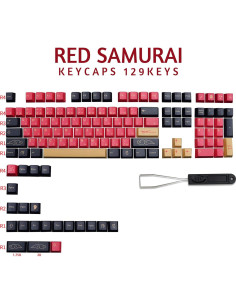 Teclas PBT MOLGRIA Samurai Rojo 129 Set para Teclado Gaming 2