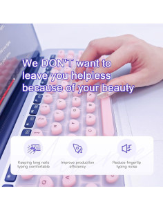 Cubierta de Teclado Rosa WANTHER para Uñas Largas MacBook Pro 13" 2
