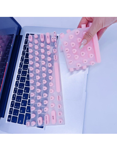 Cubierta de Teclado Rosa WANTHER para Uñas Largas MacBook Pro 13"