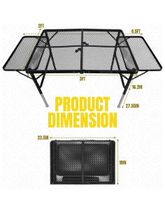 Mesa de Parrilla Plegable AMANTES DEL EXTERIOR 134.9x60 cm 2