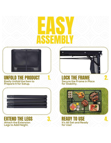 Mesa de Parrilla Plegable AMANTES DEL EXTERIOR 134.9x60 cm