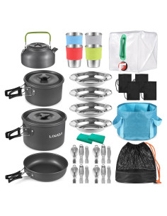 Kit de Utensilios de Cocina Camping Lixada 33 Piezas 4 Personas