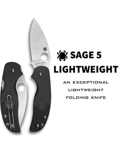 Cuchillo de bolsillo Spyderco Sage 5 FRN negro 18.10 cm 2
